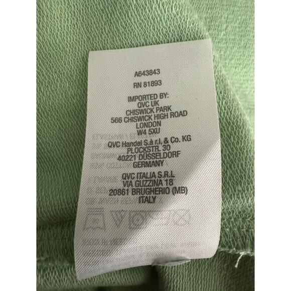 Denim & Co. Beach French Terry Roll Tab Sleeve Hooded Jacket Fresh Sage Small - Picture 14 of 14